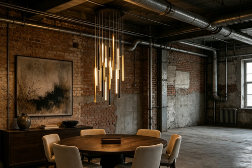 Modern Round Cluster LED Chandelier – 24" Frosted Glass Tube Pendant, Adjustable Height, Integrated 18W 3000K Warm White Light